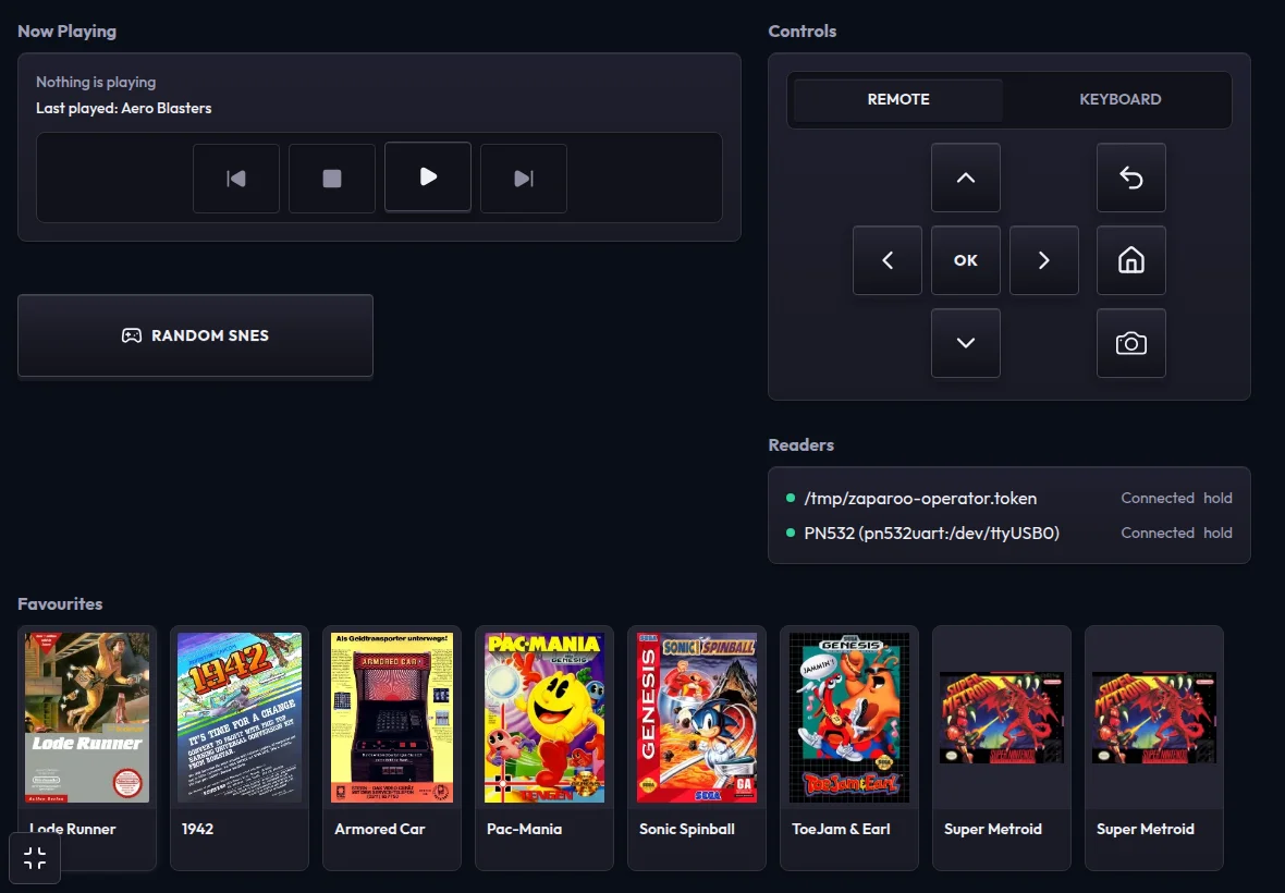 The Zap page in full screen with no navigation and an exit button in the bottom-left corner