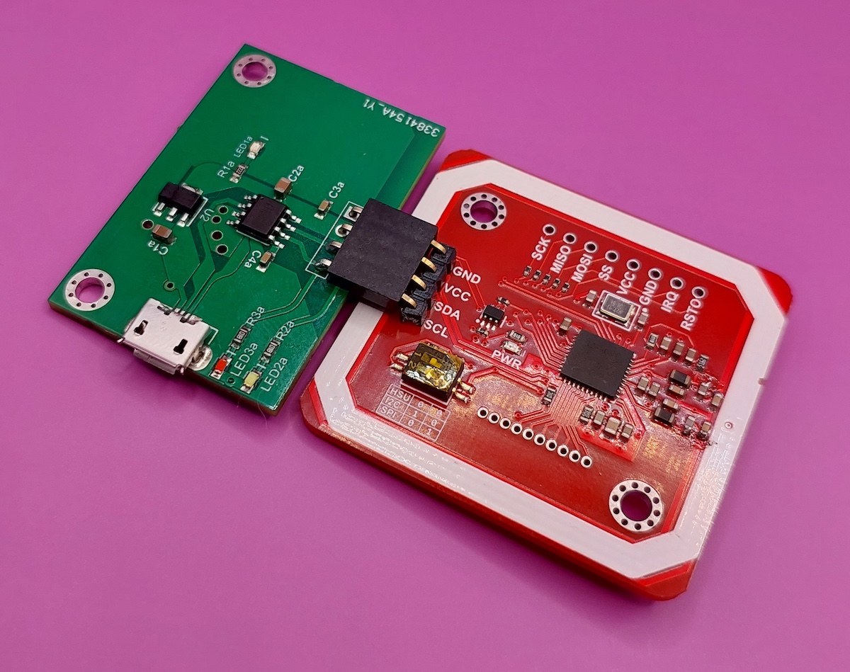 Assembled and connected boards