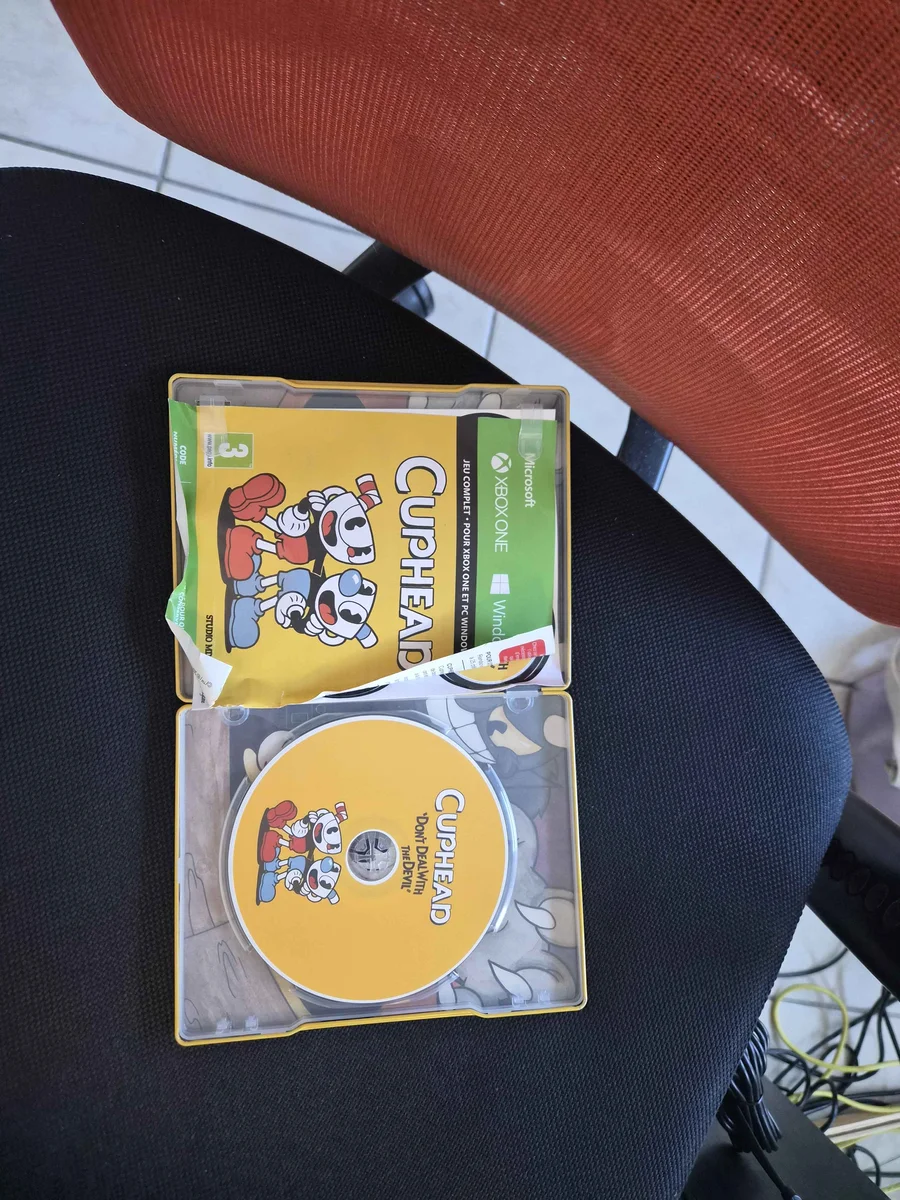 Custom-printed Cuphead DVD in a matching steelbook case