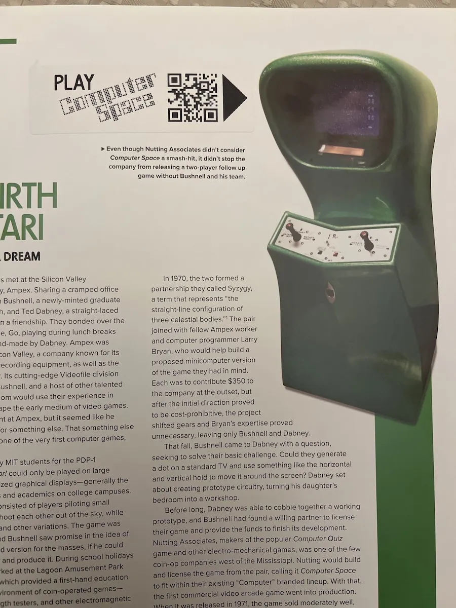 Zaparoo launch QR code printed beside a game entry in a book