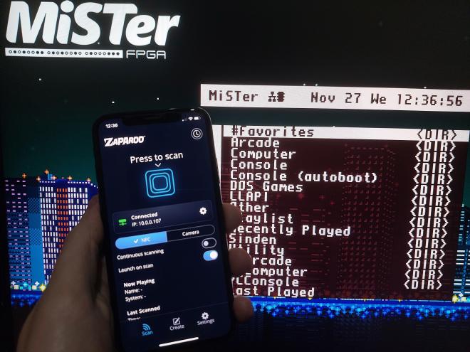 Zaparoo app working with MiSTer
